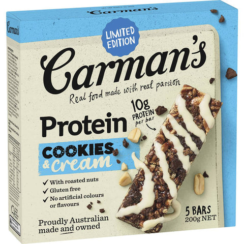 Carman's Cookies & Cream Bars 5 Pack 200g