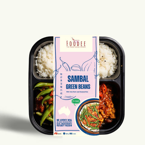 Foodee - Sambal Green Bean with Tofu Knots and Steamed Rice 400g