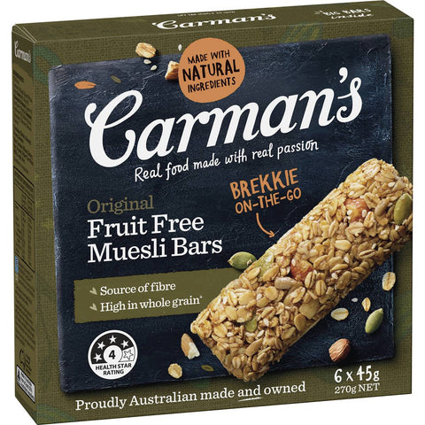 Carman's Fruit Free Bars 6 Pack 270g