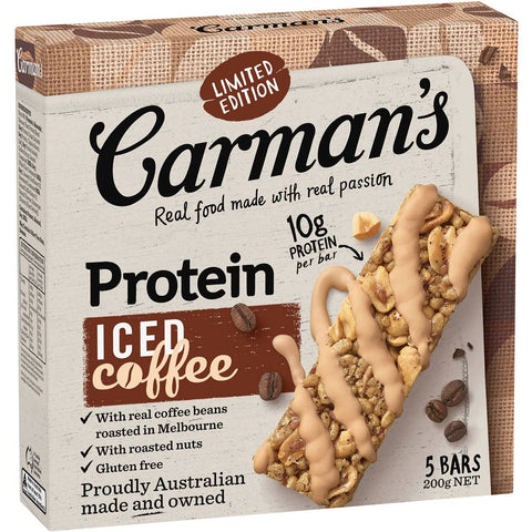 Carman's Protein Bars Iced Coffee 5 Pack 200g