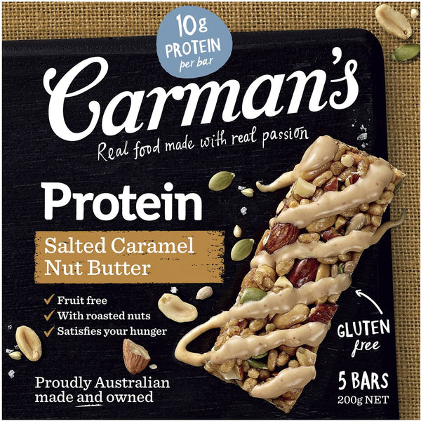 Carman's Protein Bars Salted Caramel Nut Butter 5 Pack 200g