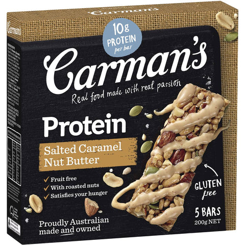 Carman's Protein Bars Salted Caramel Nut Butter 5 Pack 200g