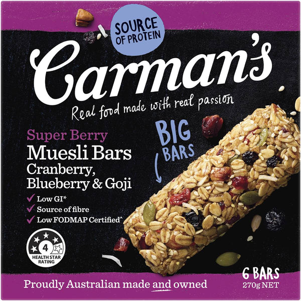 Carman's Super Berry Muesli Bars 6 Pack 270g