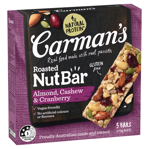 Carman's Almond, Cashew & Cranberry Nut Bars 5 Pack 175g