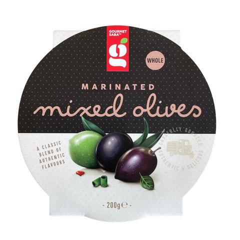 Gourmet Saba - Marinated Mixed Olives Whole 200g