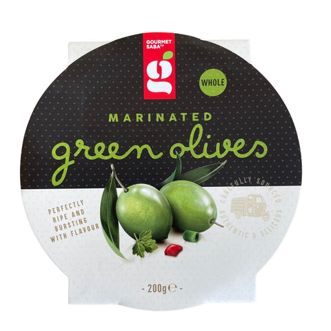 Gourmet Saba - Marinated Green Olives Whole 200g