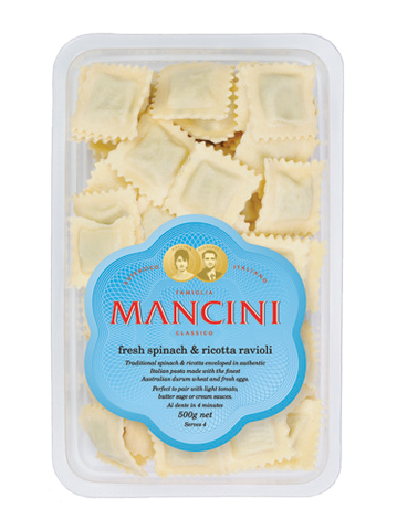 Frozen - Mancini Spinach & Ricotta Ravioli 500g