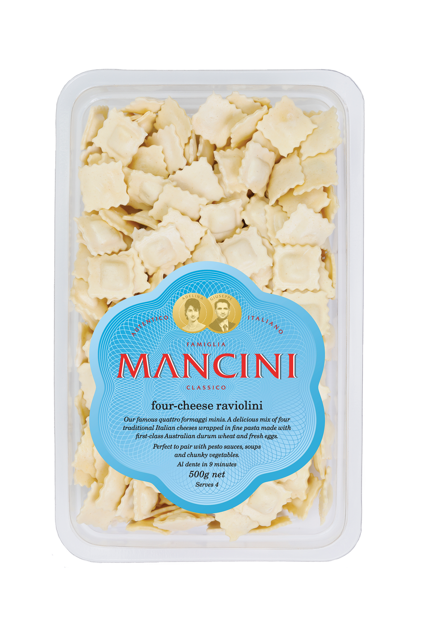 Frozen - Mancini Four Cheese Raviolini 500g