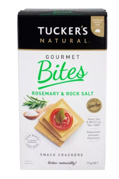 Tucker's Natural - Gourmet Bites Rosemary & Rock Salt 115g