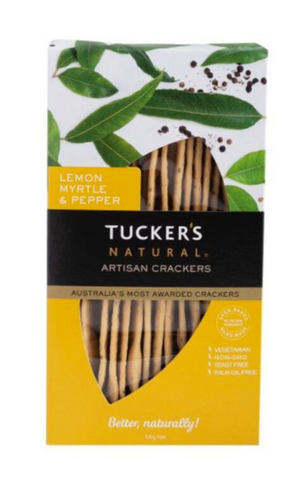 Tucker's Natural - Artisan Crackers Lemon Myrtle & Pepper 100g