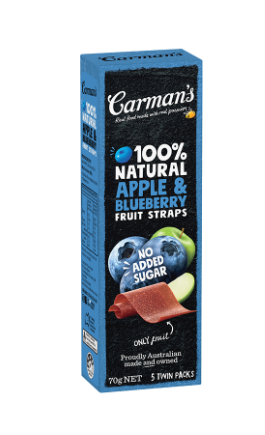 Carman's - 100% Natural Apple & BlueberryFruit Straps
