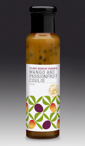 Island Berries Tasmania - Mango & Passionfruit Coulis 250ml