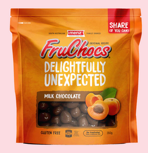 Menz - Fruchocs Milk Chocolate Apricot + Peach 350g