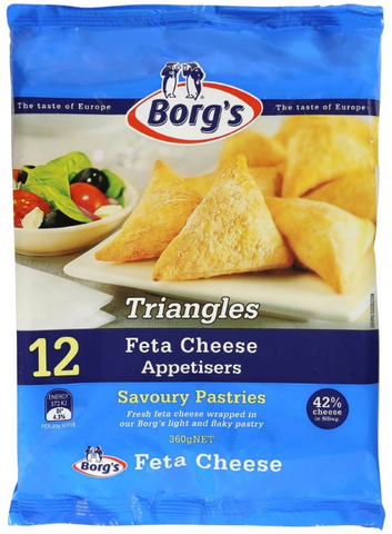 Borg's Feta Cheese Triangles 360g FROZEN