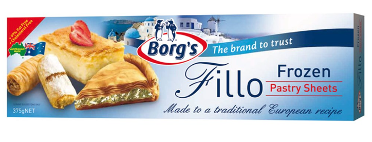 Borg's Frozen Filo Pastry Sheets 375g