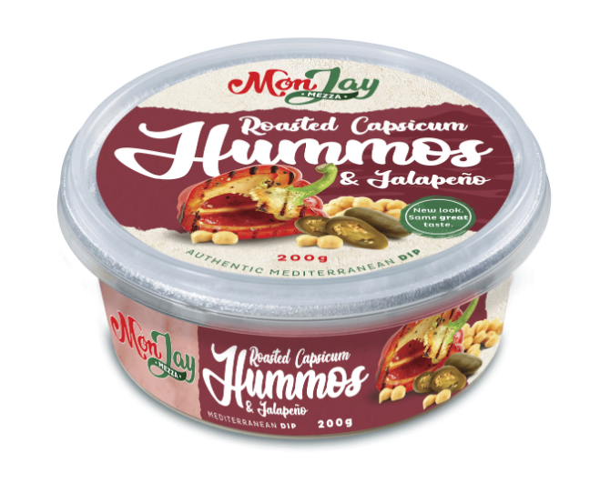 Monjay Mezza - Hummos with Roasted capsicum and Jalapeno 200g