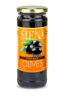 Siena Pitted Black Olives 440g