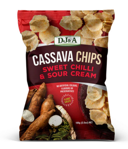 DJ&A Cassava Chips Sweet Chilli & Sour Cream 100g
