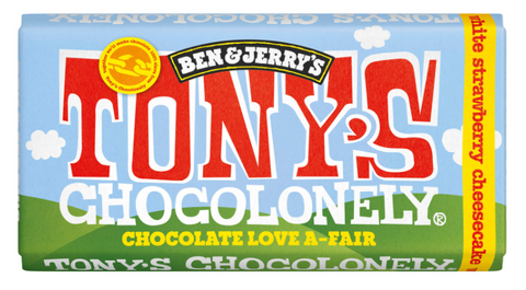 Tony's Chocolonely - Ben & Jerry's White Strawberry Cheesecake 180g