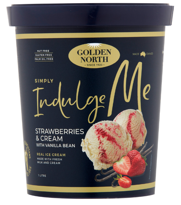 Golden North Indulge Me Strawberries & Cream 1Lt