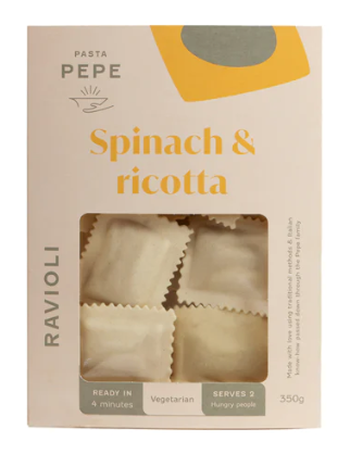 Pasta Pepe - Spinach & Ricotta Ravioli 350g