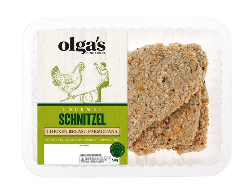 Olga's Fine Food - Chicken Schnitzel Parmigiana 500g