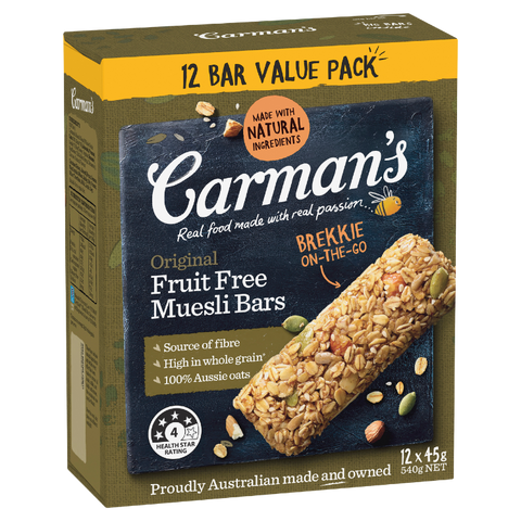 Carman's Fruit Free Bars 12 Pack 540g
