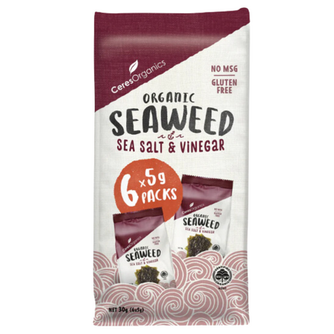 Ceres Organics - Seaweed Snack Sea Salt & Vinegar 6 x 5g