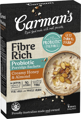 Carman's Fibre Rich Honey & Almond Porridge Sachets 6 Pack