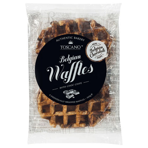 Toscano Traditional Belgian Waffles with Choc Chips 360g