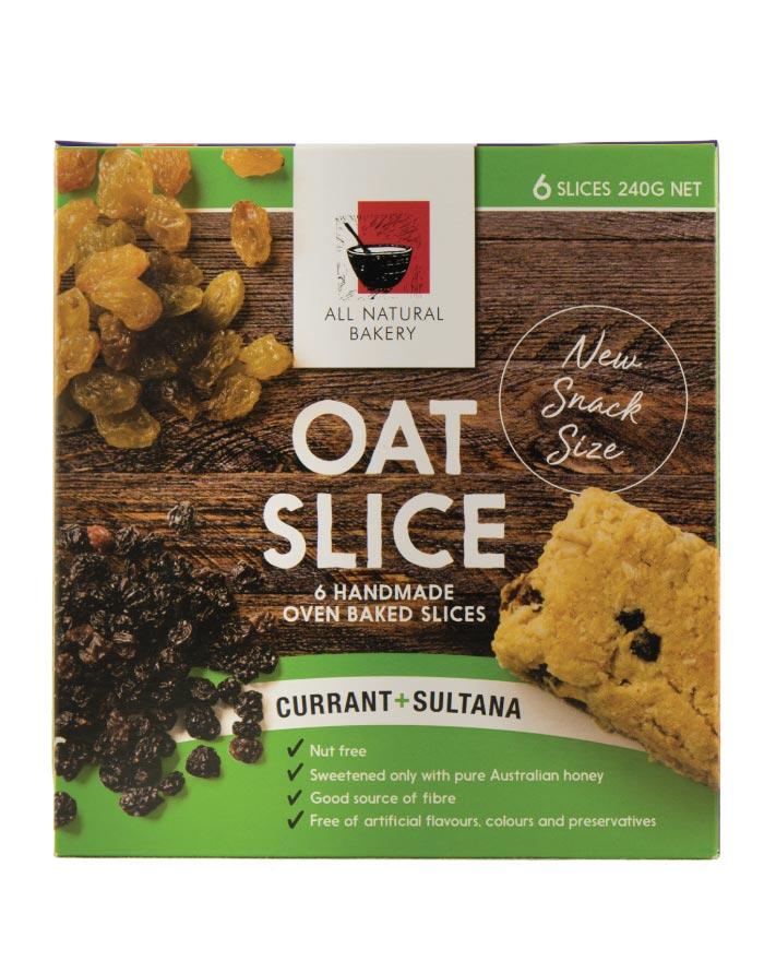 All Natural Bakery Multipack Oat Slice 6pk - Currant & Sultana 240g