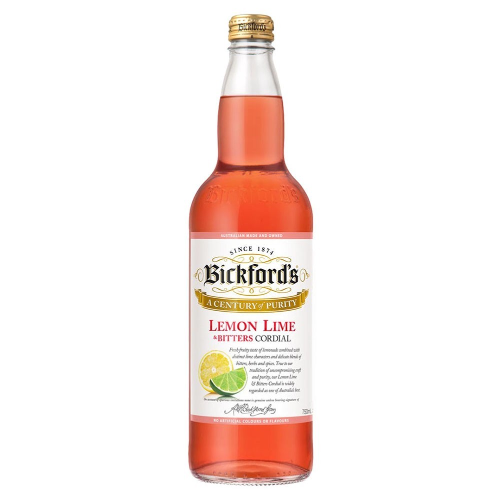Bickford's Cordial Lemon/Lime/Bitters 750ml