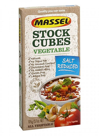 Massel Stock Cubes Vegetable Salt Reduced 105g