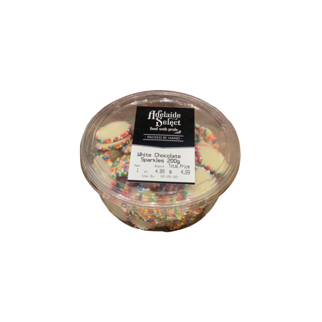 Chocolate - A/Select White Choc Sparkles 200g
