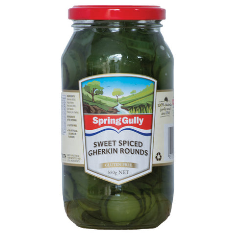 Spring Gully Spiced Gherkin Rounds 500g