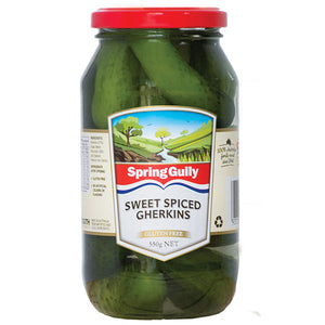 Spring Gully Sweet Spiced Whole Gherkins 550g