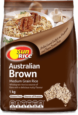 Sunrice Brown Medium Grain Rice 1kg