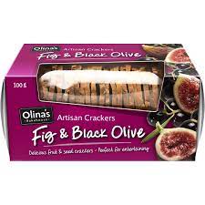 Olina's Fig and Black Olive Crackers 100g