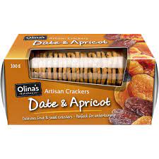 Olina's Date and Apricot Crackers 100g