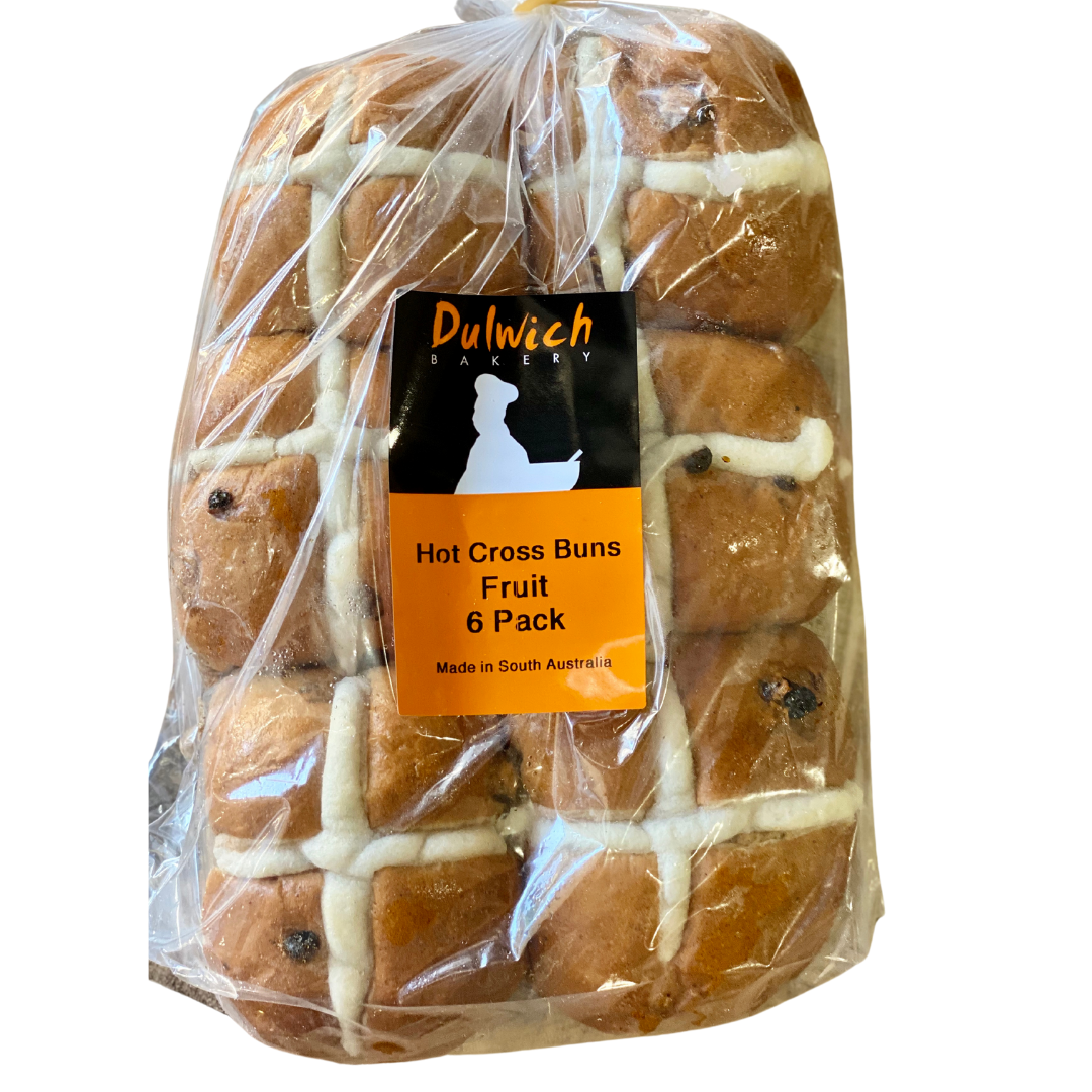 Dulwich Bakery Traditional Fruit Hot X Buns 6 Pack